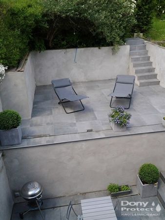 Protection d'un murs contre terre avec badigeon d'étanchéité