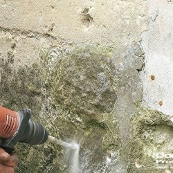 Traitement de l'humidité ascensionnelle sur un mur extérieur en pierre